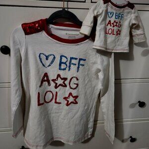 American Girl Bff Graphic Tee size 7/8 and American Girl doll matching outfit!